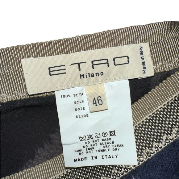 ETRO โญ๏ธ Skirt Italian size 46 (12-14 in US) Silk Vintage Zebra Print Knee Length - Picture 4 of 4